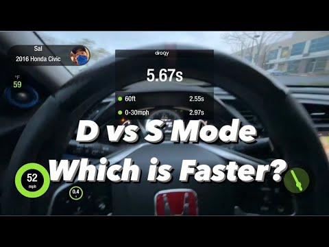 Honda Civic 1.5L Stock 0-60 MPH Times D vs S vs L mode, Which Is Faster?