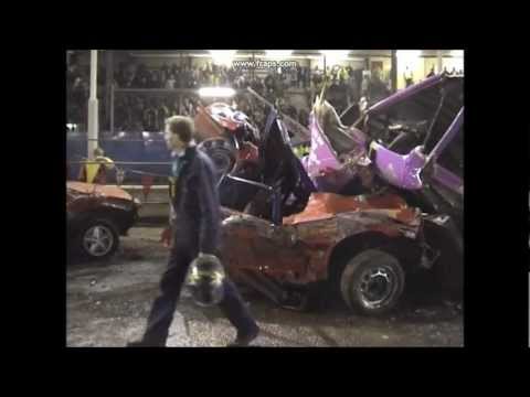 Banger Racing - Psychos Huge Crash  - AP VIDEOS