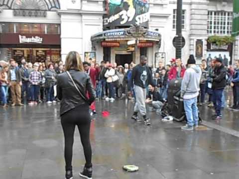 Street performance at Piccadilly Circus, London- 2013