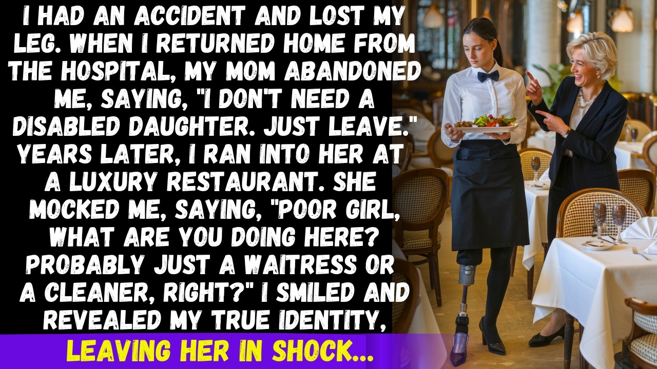 My mom abandoned me when I lost my leg in an accident. Years later, she was shocked when she saw me