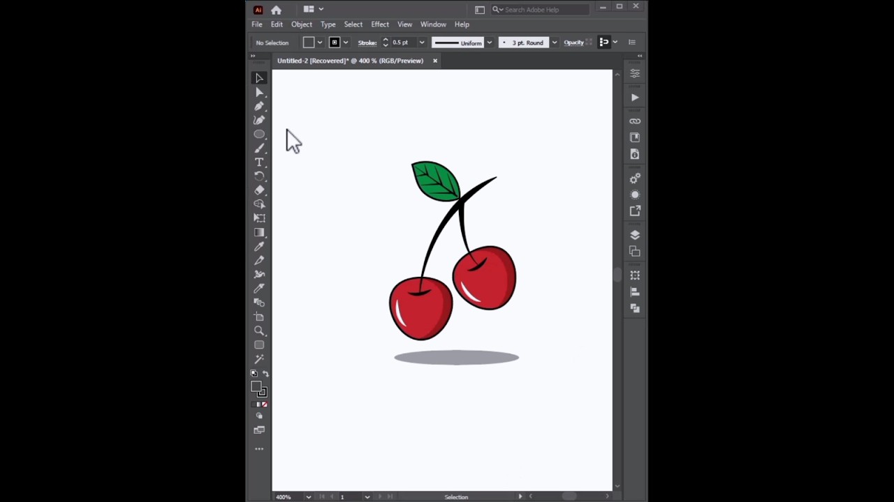 Cherry design tutorial in Adobe illustrator