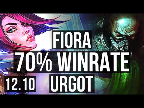 FIORA vs URGOT (TOP) | 70% winrate, 6 solo kills, 12/3/6 | EUW Master | 12.10