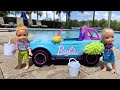 Car Wash Elsa Anna Toddlers Barbie Dolls