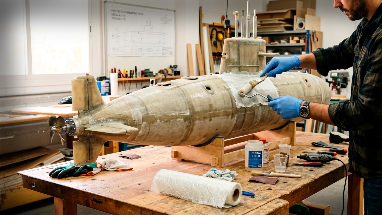 Man Builds a Realistic FIBERGLASS RC SUBMARINE from Scratch | Start to Finish
