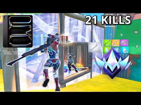 Fortnite MOBILE - 21 KILL UNREAL Reload Win (iPad Pro M4) (120FPS)