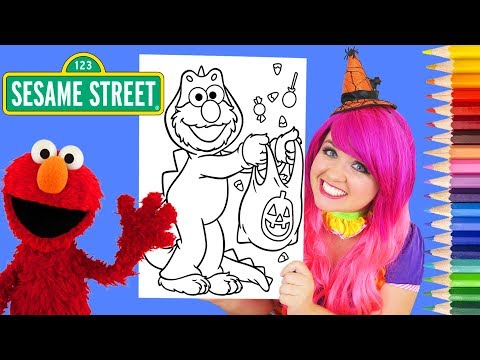 Coloring Elmo Halloween Sesame Street Coloring Page Prismacolor Colored Pencil | KiMMi THE CLOWN Video
