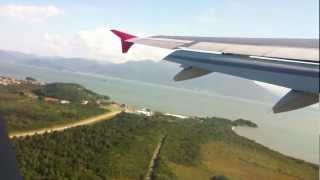 preview picture of video 'Decolando do Aeroporto de Florianópolis num Airbus A320 da TAM'