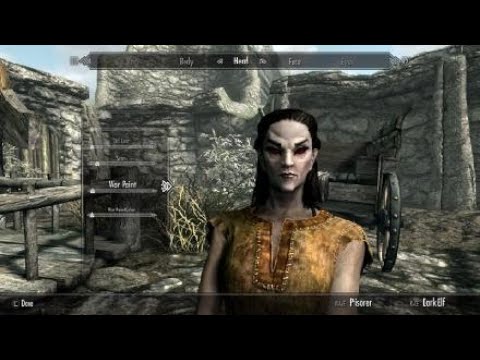SKYRIM Female Dark Elf Character Creation -SETTINGS BELOW -No mods