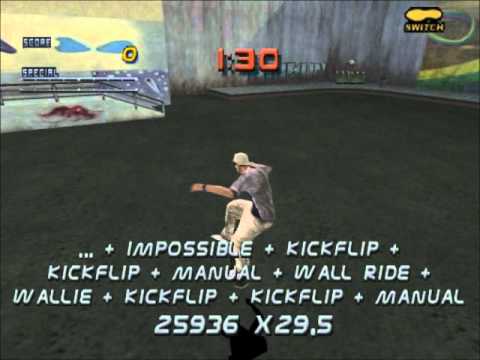 4 million points combo on THPS2, no specials,no bluntslides, no cheats