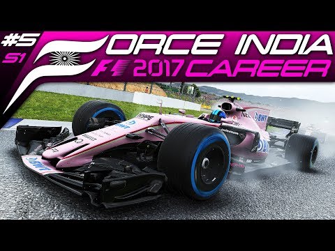 F1 2017 CAREER MODE #5 | FAILED UPGRADE & MONSOON | Spain