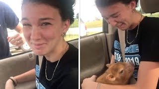 Download lagu Teen Surprised With Tiny Piglet mp3 Download lagu Teen Surprised With Tiny Piglet mp3