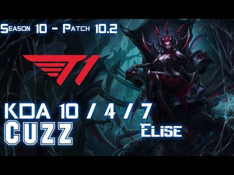 T1 Cuzz ELISE vs LEE SIN Jungle - Patch 10.2 KR Ranked