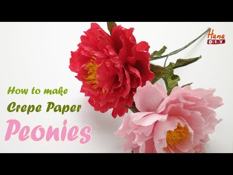 Peony From Paper | How To Make | Crepe paper | Paper Flower - Hana DIY