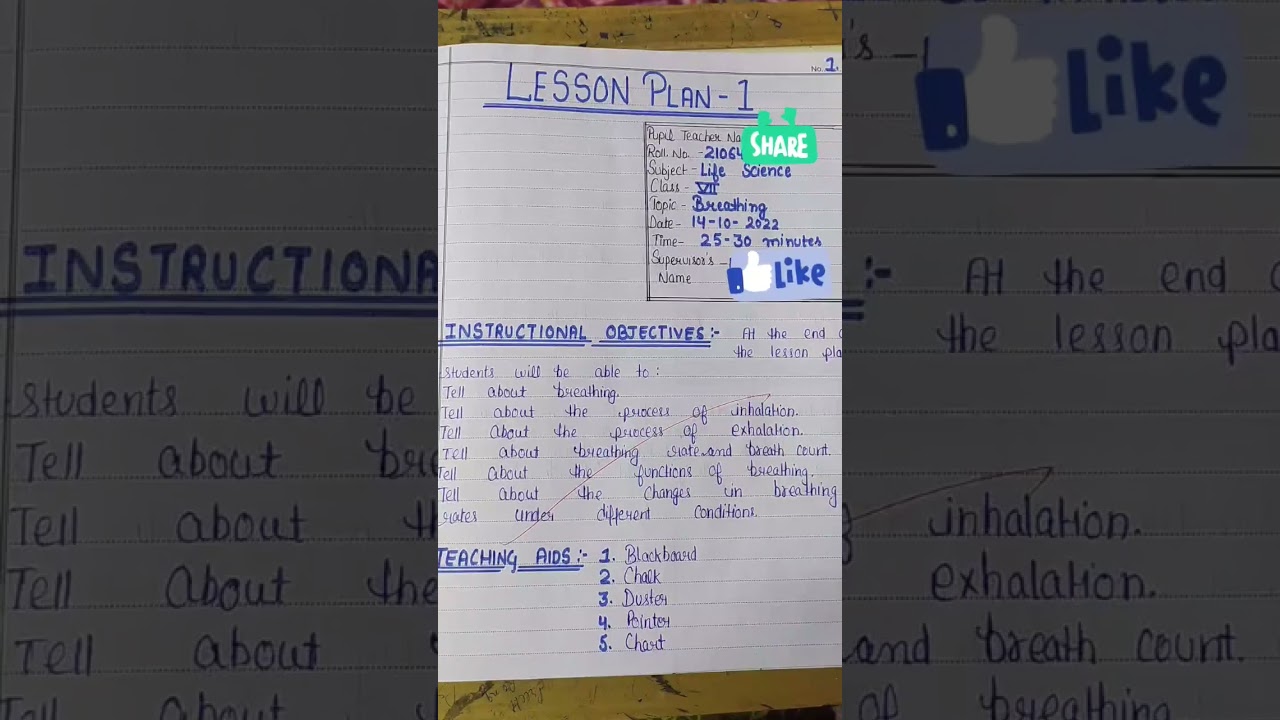 Breathing 🫁(Macro lesson plan-1 ) #lessonplan #breathing #lifescience #viral#shorts