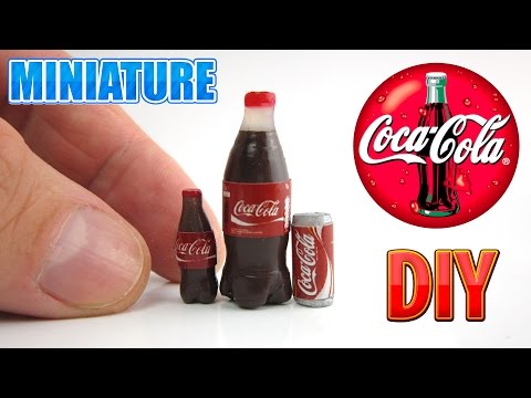 DIY Miniature Coca Cola bottle | DollHouse food, accessories and Toys for Barbie. Video