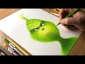 Grinch Drawing Realistic Christmas Art Using Colored Pencils Time Lapse