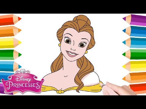 Coloriage Princesse Disney 🎨 Dessin Belle Princesse Disney (La Belle & la Bête) Fille Barbie
