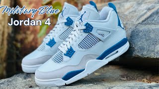 So good!  Jordan 4 military blue 2024 quality check unboxing review w/on foot baskick!!