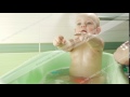 Happy Baby Taking A Bath Playing With Foam Bubbles Mother Washing Little Boy Young Child In A