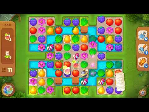 Gardenscapes Level 669 With No Boosters - Hard Level - Bonus Scene With Austin