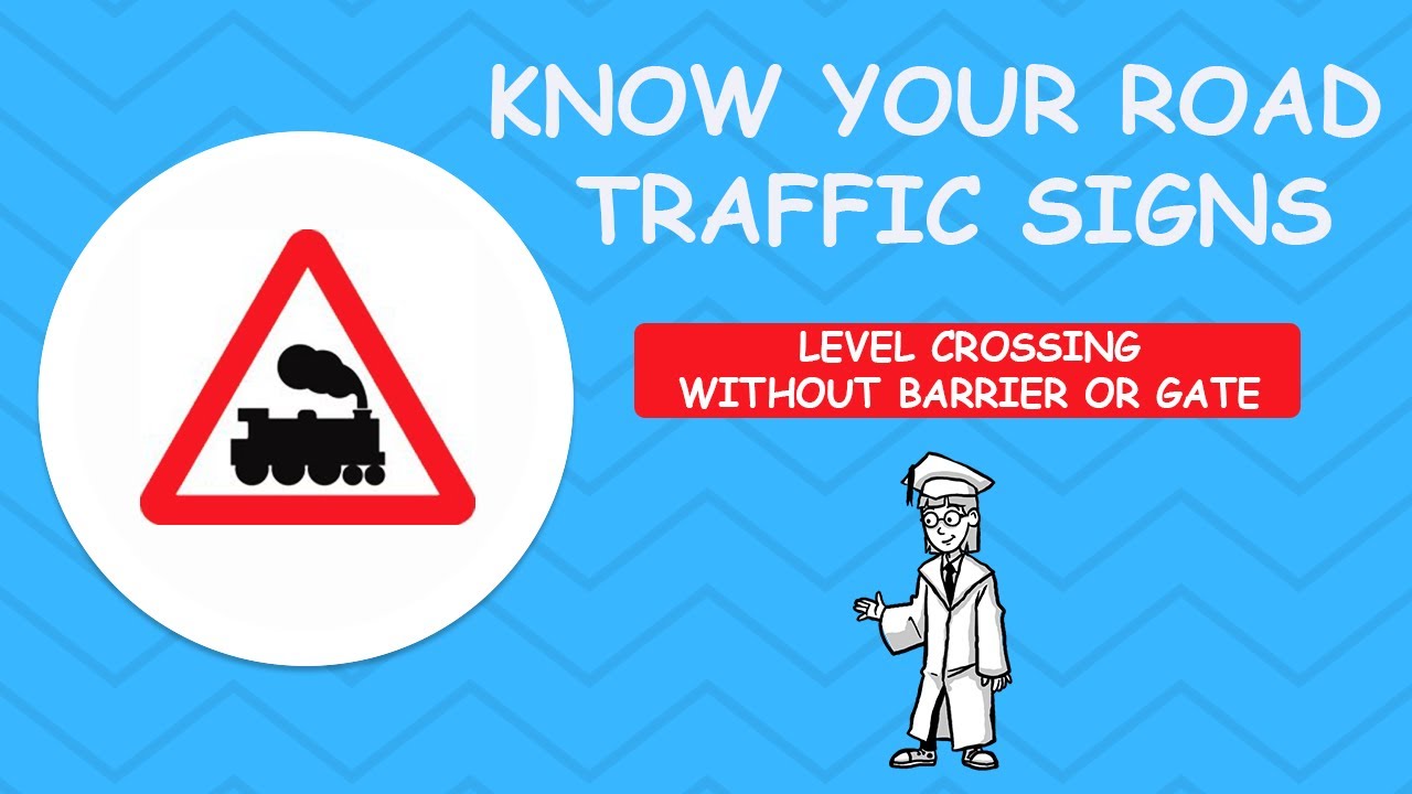 Watch video Driving Test and Theory Test Lessons - Level Crossing Without Barrier or Gate Sign Now Driving Test and Theory Test Lessons - Level Crossing Without Barrier or Gate Sign