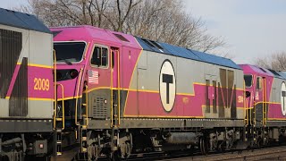 MBTA HSP-46 locomotives trail on CSX M561