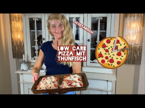 Knusprige low carb Pizza mit Thunfisch und trotzdem vegetarisch