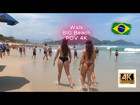 🇧🇷 Big Beach🌴: What Secrets Hide Along This Coast?🌊☀️🔥 | 4K HDR 120FPS Walking Tour November 2025