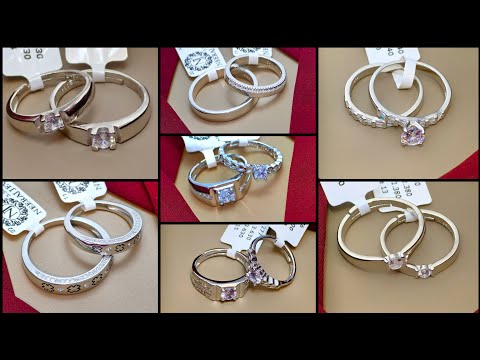 latest 925 sterling Silver COUPLE RING 💍  designs 2025 silver couple rings with price 😍