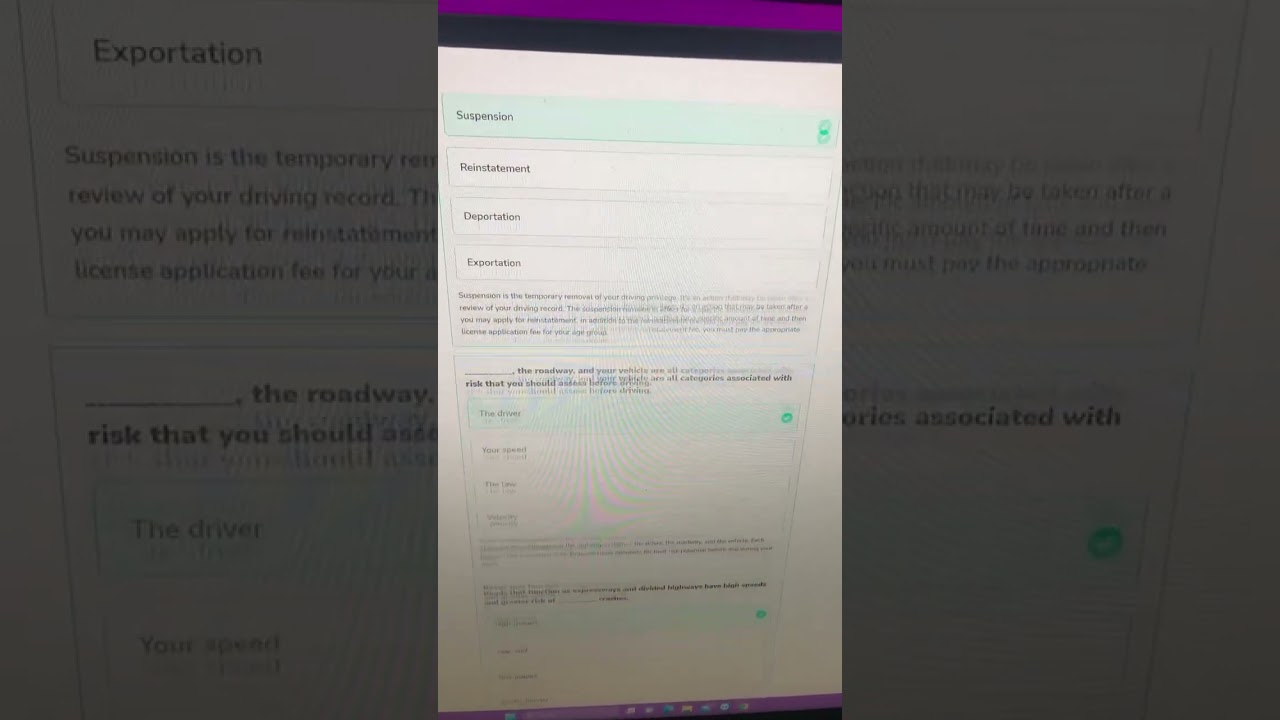 Answers for The Tx Driver Safety Course (Highway) End Exam