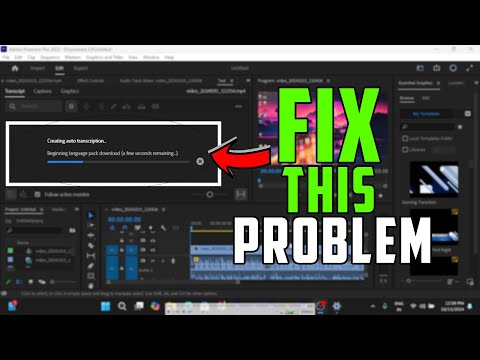 How to Fix Creating Auto Transcription stuck in loading Adobe Premiere Pro