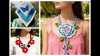 Crochet Accessory Design Collection | Necklace, Headscarf & Hair Style”#crochet #design #knitting