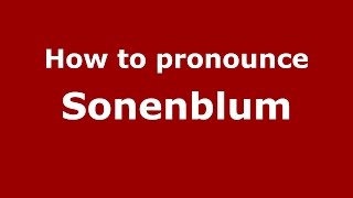 How to pronounce Sonenblum