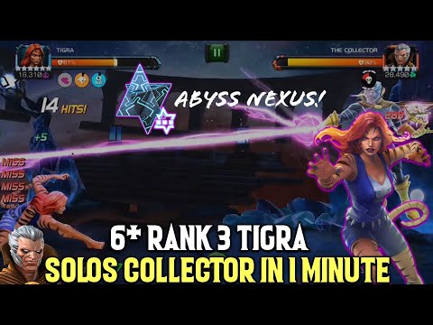 6* Rank 3 Tigra Solos Collector + Abyss Nexus Crystal Opening! | Marvel Contest Of Champions