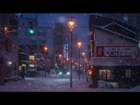 Walking Through Heavy Snow in Hokkaido Japan | A Winter Night Walk