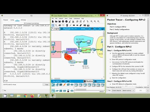 3.2.1.8 Packet Tracer v7.2 - Configuring RIPv2