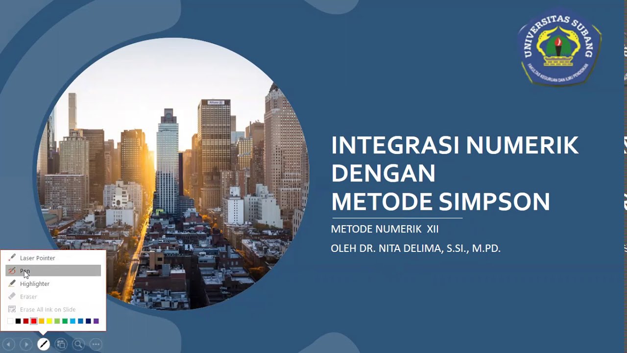 Bagian #18 INTEGRASI NUMERIK DENGAN METODE SIMPSON