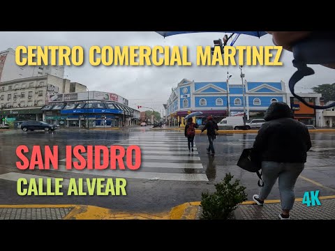 [4K] Centro Comercial Martinez Con Lluvia 🚶‍♂️ Calle Alvear - San Isidro Buenos Aires Argentina 2023