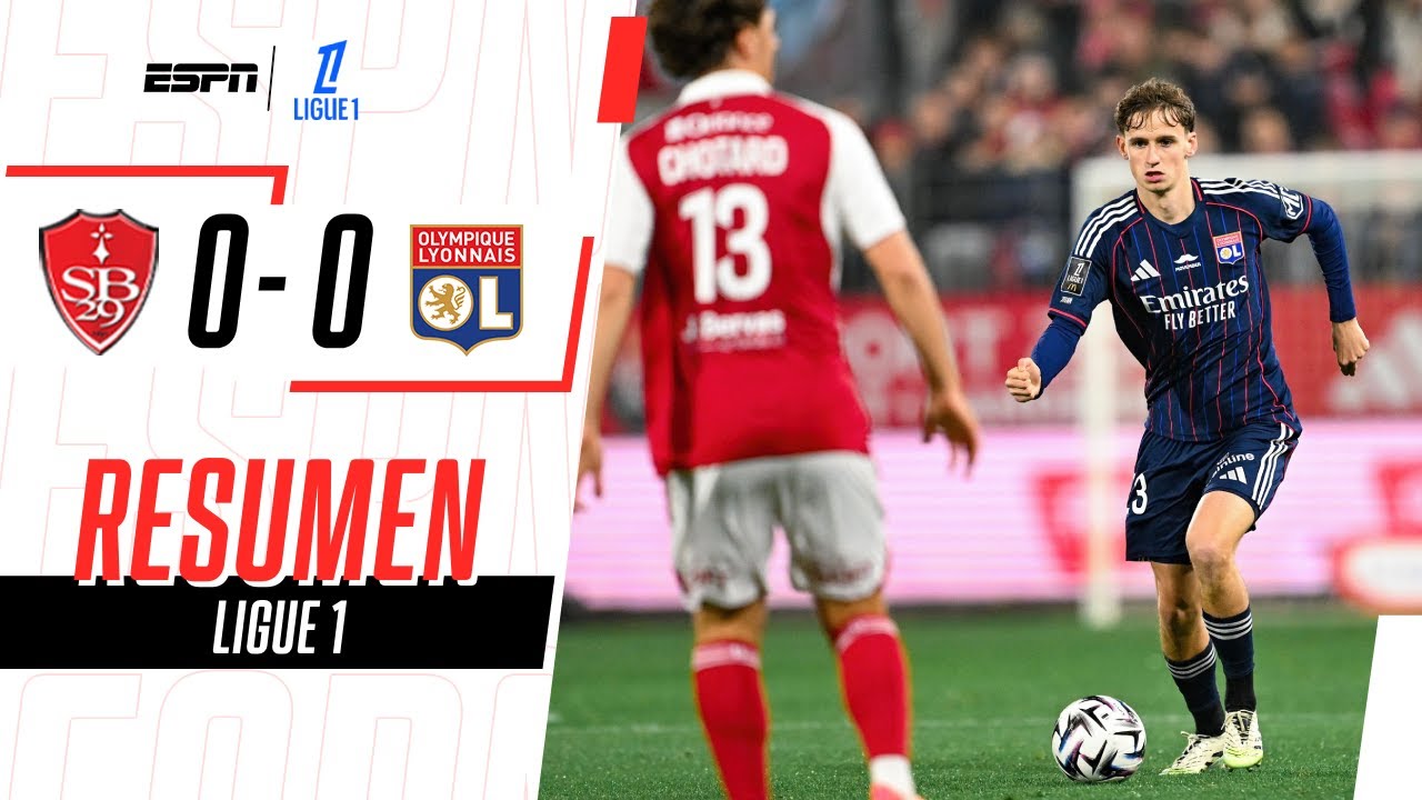 EL LYON NO PUDO ANTE UN NECESITADO BREST EN LA LIGUE 1 | Brest 0-0 O. Lyon | RESUMEN