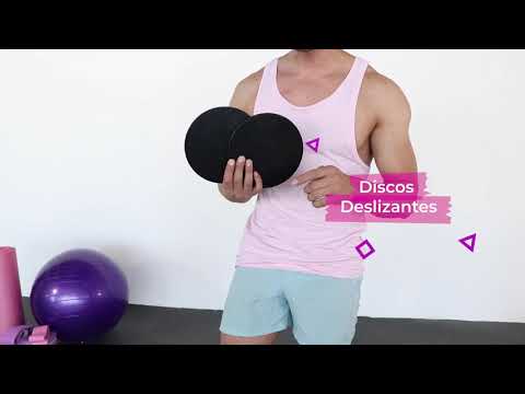 thumbnail video image 2 of Kit de Ejercicio para Yoga Pilates y Fitness Bandas Poleas Discos Deslizantes 33 cm, 2 of 10