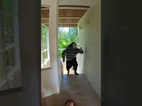 Diving into the pool from the second floor to escape the Serbian Dancing Lady…😭😮 #crazyjump #scary