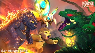 Baby Godzilla, Kong, Mothra vs. Biollante – Animation 7