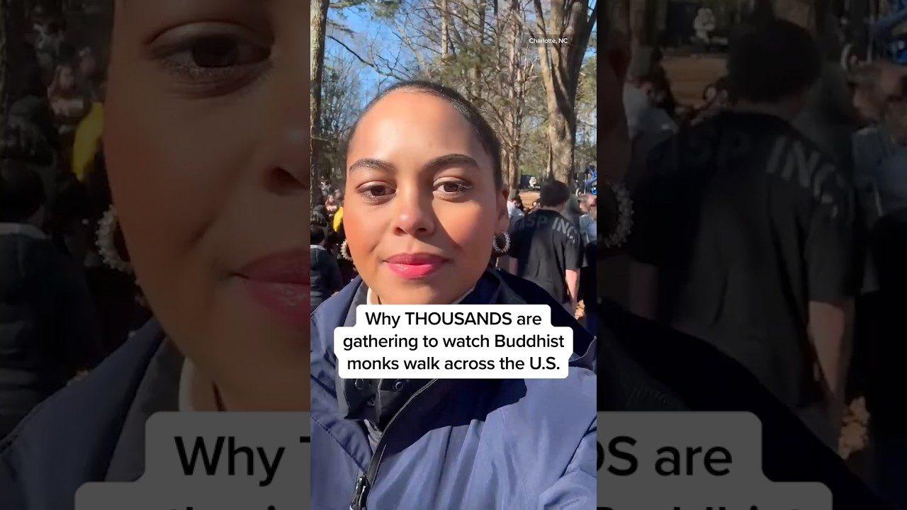 Why THOUSANDS are gathering to watch Buddhist monks walk across the U.S.