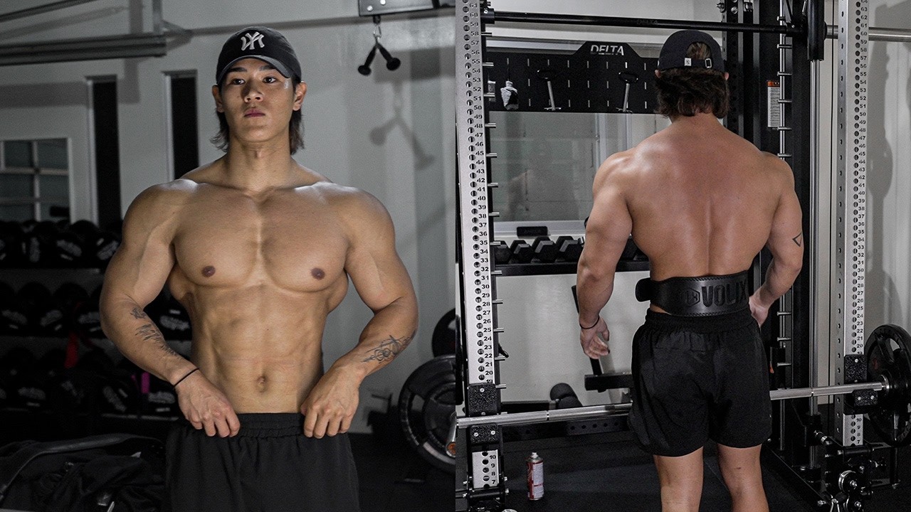 ガレージジムで背中の日