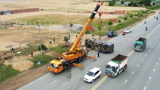 Download lagu HYUNDAI Dump Truck Accident Turns Over & Recovery By CRANE mp3