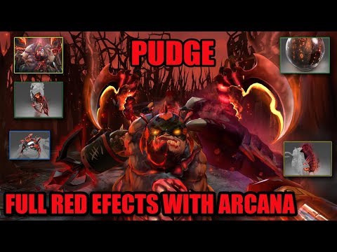 Pudge Mix Set Arcana + Full Animation Red + Weather Ash + Ripper's Crimson + Scavenging Guttleslug