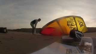preview picture of video 'andy at cambois blyth  northumberland kitesurfing sandy bay river mouth'
