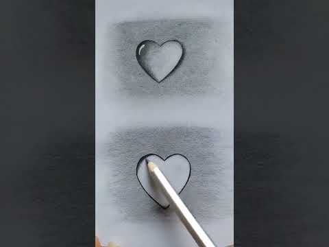 How to draw easy 3D heart water drop / pencil drawing 