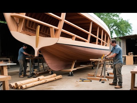 70 Year Old Craftsman’s Masterpiece Wooden Boat Building Process || Amazing Woodworking Skills
