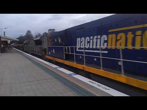 steel train passing through casino train station nr65,9321, LDP 008 north bound to Queensland